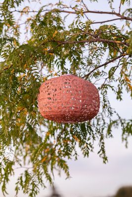 Image showing 5 th Allsop Home & Garden Soji Stella Square Sunflower Lantern, Clay