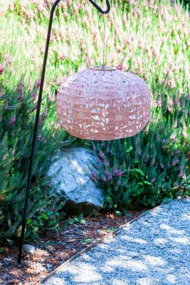 Image showing 6 th Allsop Home & Garden Soji Stella Square Sunflower Lantern, Clay