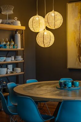 Image showing  Soji Stella Nova Chevron Globe Pendant Light, 18 in. x 18 in.