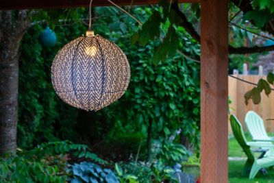 Image showing  Soji Stella Nova Chevron Globe Pendant Light, 18 in. x 18 in.