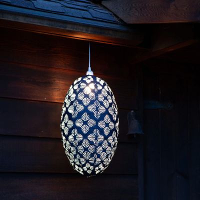 Image showing  Soji Stella Nova Geo Palm Pod Indoor/Outdoor Pendant Lamp, 22 in., 120V