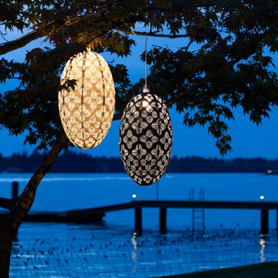 Image showing  Soji Stella Nova Geo Palm Pod Indoor/Outdoor Pendant Lamp, 22 in., 120V