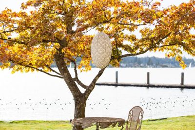 Image showing  Soji Stella Nova Geo Palm Pod Indoor/Outdoor Pendant Lamp, 22 in., 120V