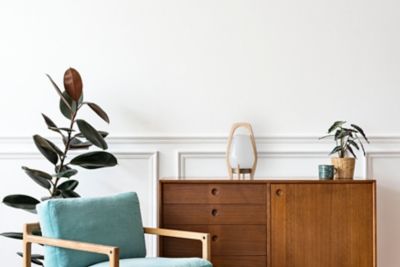 Image showing  12.25 in. Rechargeable LED Glass Drifter Lantern, Deep Bronze