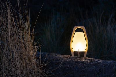 Image showing 5 th Allsop Home & Garden 12.25 in. Rechargeable LED Glass Drifter Lantern, Deep Bronze