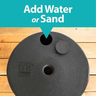 Image showing  9.5 ft. Heavy-Duty String Light Pole Stand with Freestanding Tank Base for Grass, Patio, Deck and Events