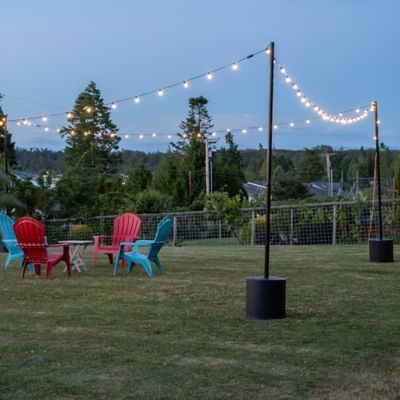 Image showing 5 th Allsop Home & Garden 9.5 ft. Heavy-Duty String Light Pole Stand with Freestanding Tank Base for Grass, Patio, Deck and Events