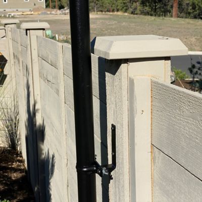 Image showing  9.5 ft. Outdoor Heavy-Duty String Light Pole Stand with Mounting Brackets for Fence or Deck Railing