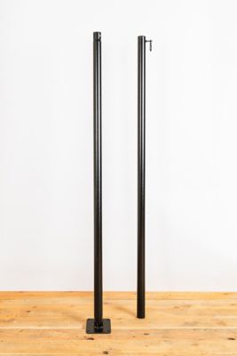 Image showing  9.5 ft. Heavy-Duty String Light Pole Stand with Mounting Plate for Patio or Deck