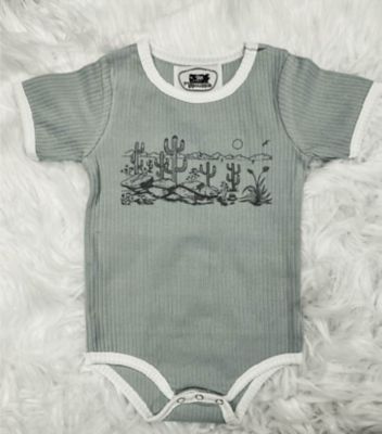 The Whole Herd Sage Desertscape Ribbed Infant Bodysuit