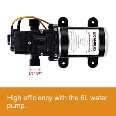 Image showing 7 th Camplux 12V DC Water Pump Kit, 1.6 GPM, 6 pc.
