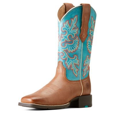 Women's Round Up Wide Square Toe Stretchfit Western Boot