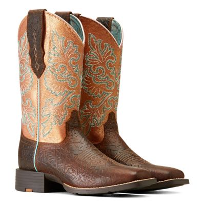 Image showing  Women's Round Up Wide Square Toe StretchFit Western Boots