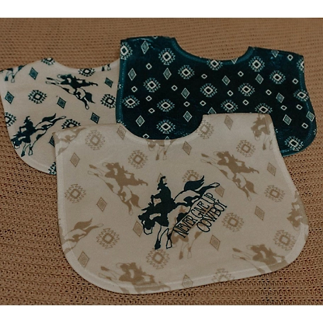 The Whole Herd Never Give Up Cowboy Baby Bib Pack