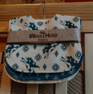 Image showing  Never Give Up Cowboy Baby Bib Pack