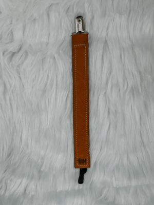 Image showing  Brown & White Cowhide Baby Paci Clip