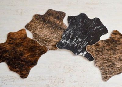 The Whole Herd Mini Cowhide Rug Coaster Set