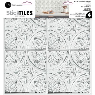 Image showing 7 th RoomMates Tin Peel And Stick Tile Backsplash, 4 pc.