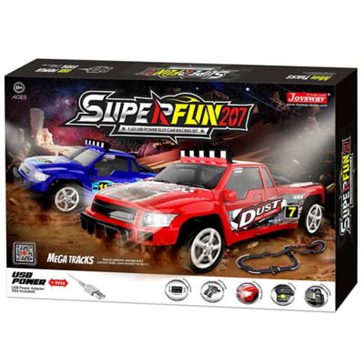 JOYSWAY Joysway: SuperFun 207 - 1/43 USB Power Slot Car Racing Set, Layout Size: 94 in. x 39 in.