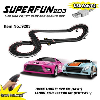 Image showing  Joysway: SuperFun 203 - 1/43 USB Power Slot Car Racing Set, Layout Size: 65in.x37in.