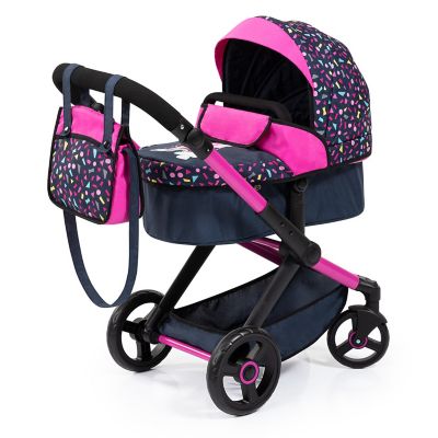 Bayer Design Dolls: Pram Xeo: Matching Handbag, Navy/Pink