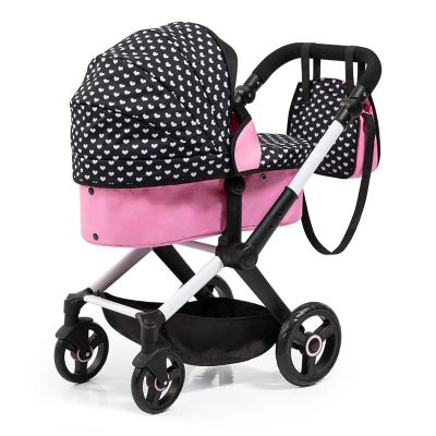 Image showing  Dolls: Pram Xeo: Matching Handbag, Black/Pink