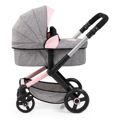 Image showing 1 th Bayer Design Dolls: Pram Xeo: Matching Handbag, Grey/Pink
