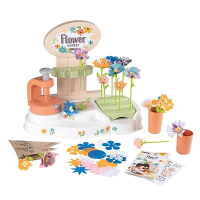 Image showing  Flower Market - Kids DIY 100 pc. Set, Build Your Own Fabric Flower Bouquets, Arts & Crafts For Ages 3+