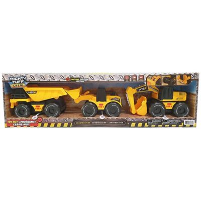 Mighty Tuff Crew Lights and Sounds Friction-Powered Dump Truck Vehicles Set, 3 pc.