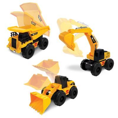 Image showing  Lights and Sounds Friction-Powered Dump Truck Vehicles Set, 3 pc.
