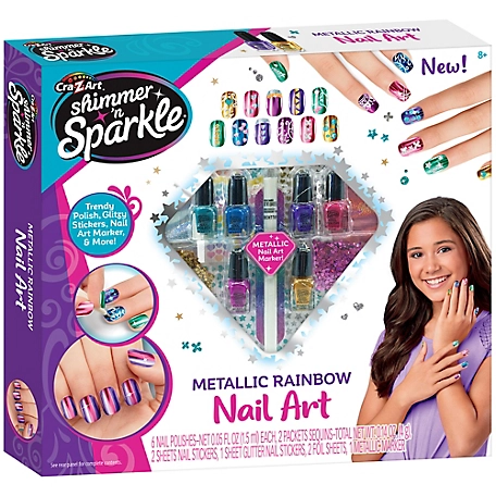 Shimmer 'N Sparkle Metallic Rainbow Nail Art - Design Kit
