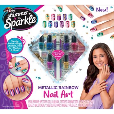 Image showing 6 th Shimmer 'N Sparkle Metallic Rainbow Nail Art - Design Kit