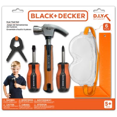 Black & Decker six piece pretend play toolset for kids, for home diys and creative learning