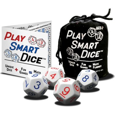 Semper Smart Games PlaySmart Dice - 5 Fun Kids Math Dice Games, 4 Dice