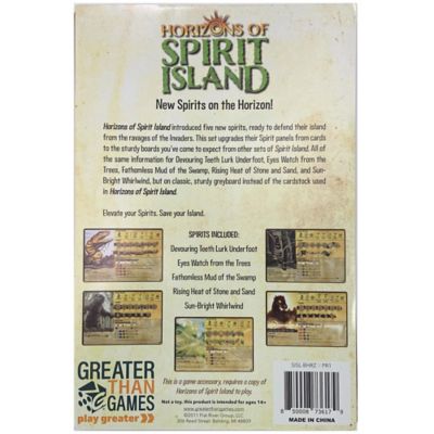 Greater Than Games Horizons of Spirit Island: Classic Spirit Panel Boards - 5 Greyboard Panels, SISL-BHRZ