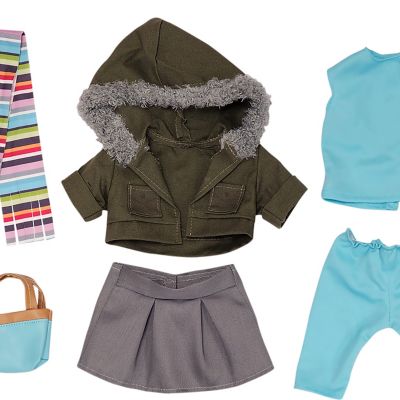 Image showing 5 th Style Girls 18 in. Doll Outfit - Jacket with Scarf - 9 pc. Outfit Set, 8830