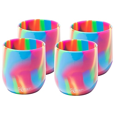 Silipint: Silicone 12 oz. Stemless Wine Glasses: 4 Pack