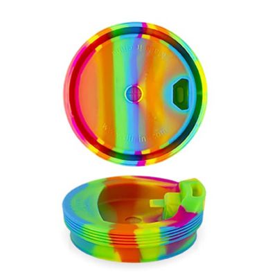 Image showing  Silicone Travel Cup Lids for Pint Glasses & Tumblers 4 Pack