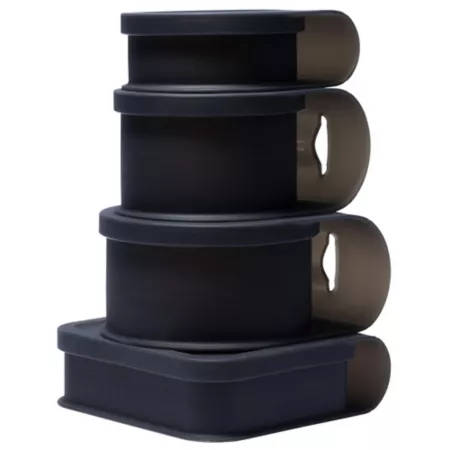 Silipint Silicone Go Go Bowls: Set of 4: Sizes: 10 20 30 oz Smoke Food Storage