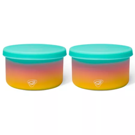 Silicone Silipint 20 oz Lidded Bowls: 2 pkg Aurora Food Storage