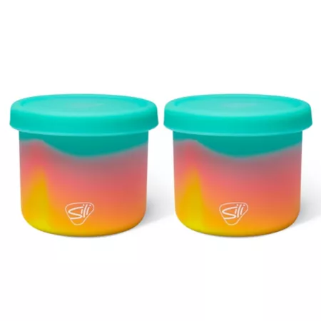 Silicone Silipint 10 oz Lidded Bowls: 2 pkg Aurora Food Storage