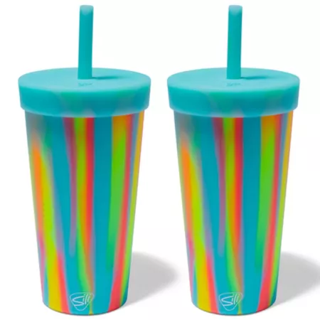 Silipint: Silicone 22 oz Straw Cups: Pack of 2 Tumblers