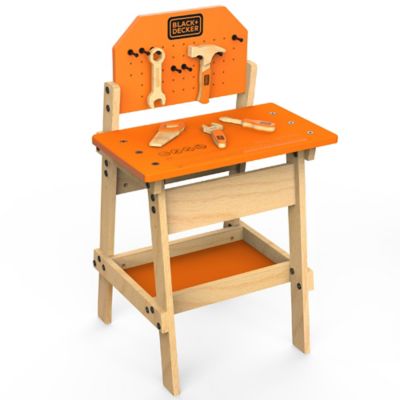 Black & Decker And Kids Workbench and Six pc. Wooden Tool Set for Girls'  and Boys, Pretend Play Construction Tools, WWB002-BD at Tractor Supply Co.