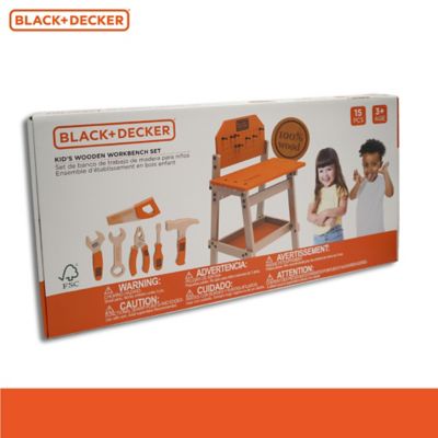 Image showing  And Kids Workbench and 6 pc. Wooden Tool Set for Girls' and Boys, Pretend Play Construction Tools