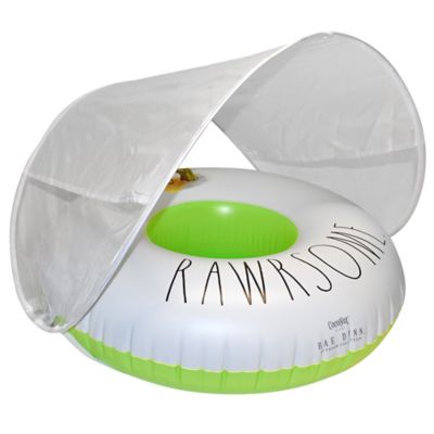 Rae Dunn Rawrsome -Toddler Float with Canopy, 27 in. Inflatable Water Ring, Coconut Float, 38001N