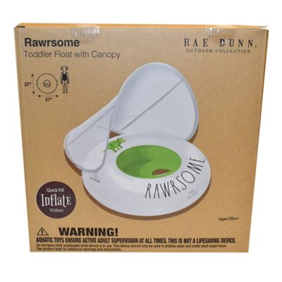 Image showing 6 th Rae Dunn Rawrsome -Toddler Float with Canopy, 27 in. Inflatable Water Ring, Coconut Float, 38001N