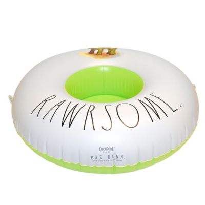 Image showing 7 th Rae Dunn Rawrsome -Toddler Float with Canopy, 27 in. Inflatable Water Ring, Coconut Float, 38001N