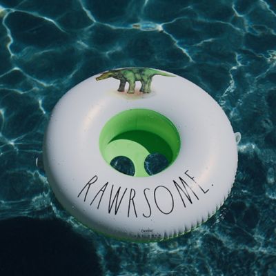 Image showing 8 th Rae Dunn Rawrsome -Toddler Float with Canopy, 27 in. Inflatable Water Ring, Coconut Float, 38001N