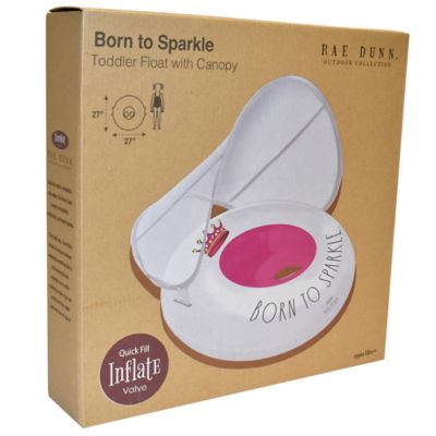 Image showing  Born to Sparkle -Toddler Float with Canopy, 27 in. Inflatable Water Ring Removable Canopy, 38001M