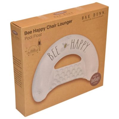 Image showing  Bee Happy Chair Lounger - 55 in. x 36 in. Water & Pool Inflatable, Coconut Float, 38018H